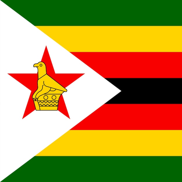 Colores oficiales de la bandera de Zimbabue Ilustración vectorial