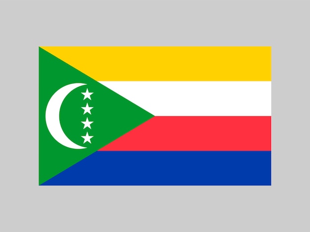 Colores oficiales y proporciones de la bandera de las Comoras Ilustración vectorial
