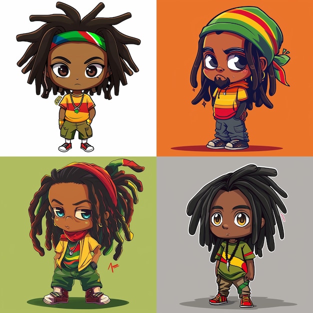 Vector los colores rastafarianos