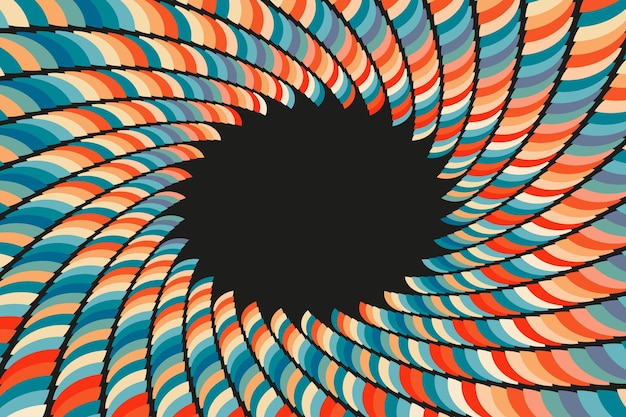Colores retro patrón en espiral fondo arco iris diseño de verano cartel ilustración gráfica vectorial