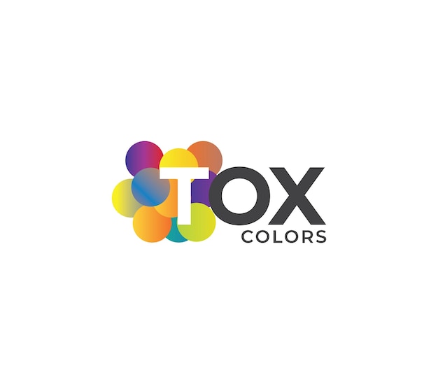 Los colores de TOX concepto de diseño del logotipo de la compañía