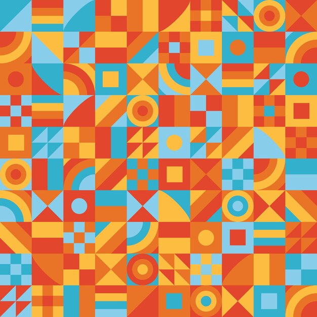 Colores de verano de patrones geométricos de formas simples sin costuras para la ilustración de vector de fondo