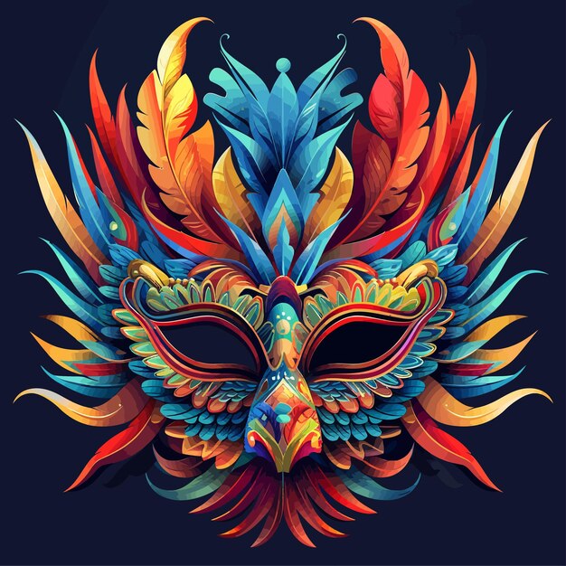 Vector colorful_carnival_mask_close_up tradicional