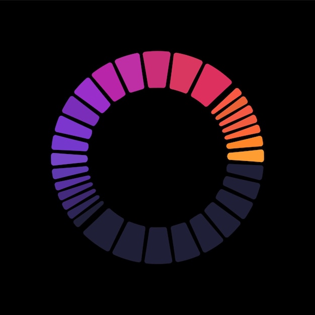 Colorful circle loader icon Symbol of reload refresh loading recycle and repeat Interconnecting round arrow vector icon