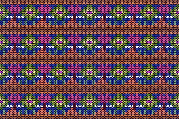 Colorful knitted textile pattern