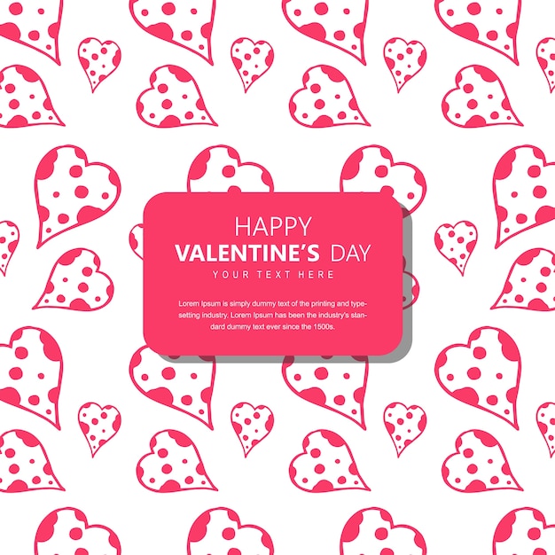 Vector colorful line art valentine heart background