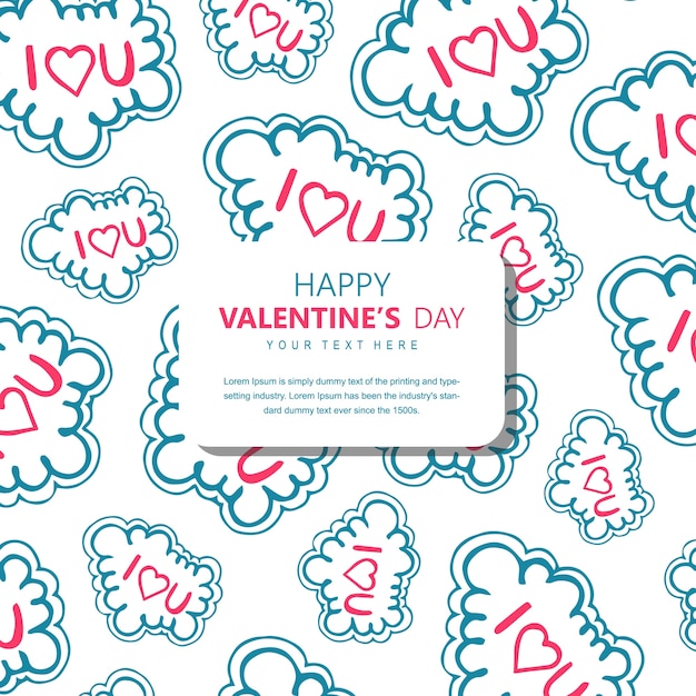 Colorful line art valentine heart background