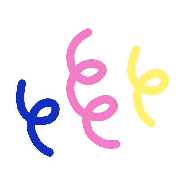 Colorful Party Streamers Celebration Element Icon