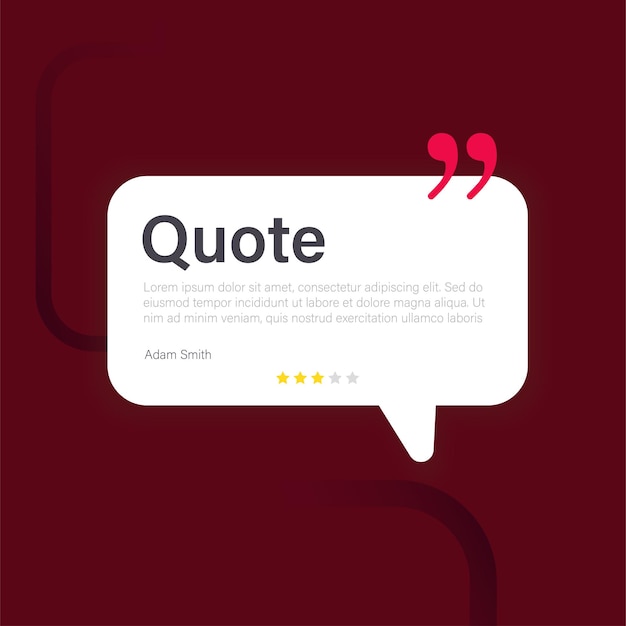 Colorful Quote Template with 5 Stars and Comma