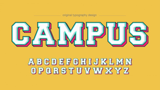 Colorful varsity slab serif artistic fuentes