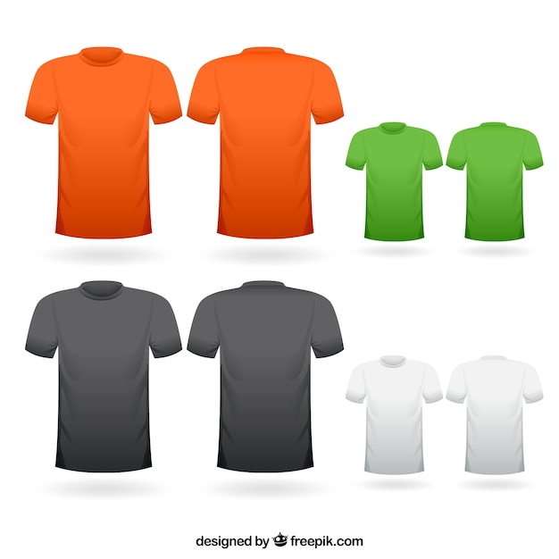 Vector colorida colección de camisetas