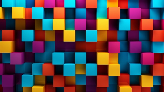 Vector una colorida colección de cubos con uno que dice cubo