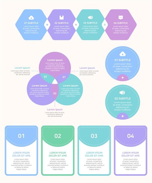 Una colorida colección de infografías típicas.