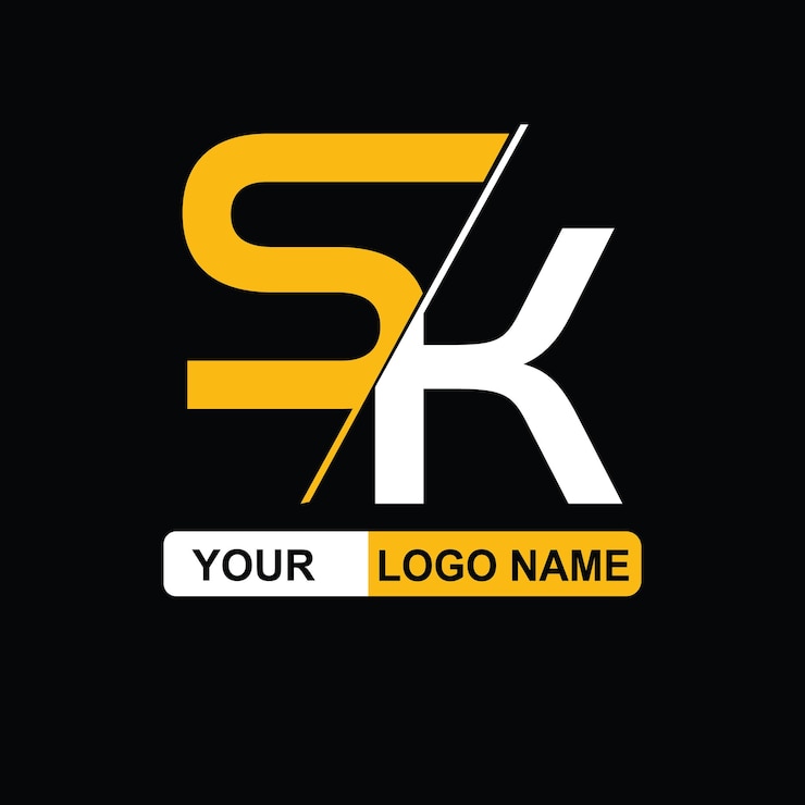 Vector una colorida colección de letras logo sk