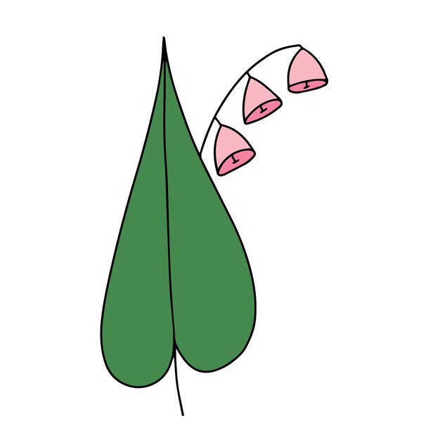 Colorida flor brillante Ilustración vectorial en estilo dibujado a mano