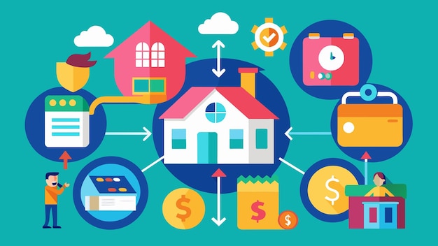 Una colorida infografía que muestra los pasos a seguir al considerar la refinanciación de una hipoteca y cómo