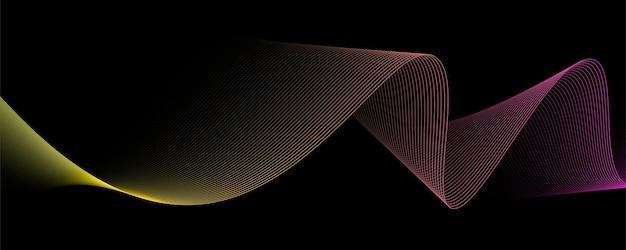 Colorida onda sonora de movimiento en un fondo oscuro