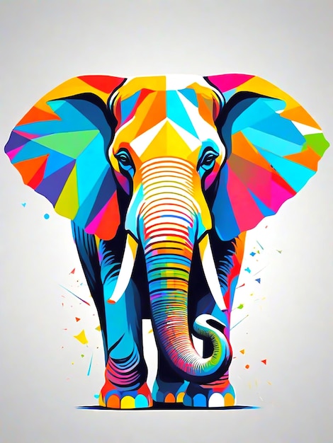 Una colorida pintura de elefante.