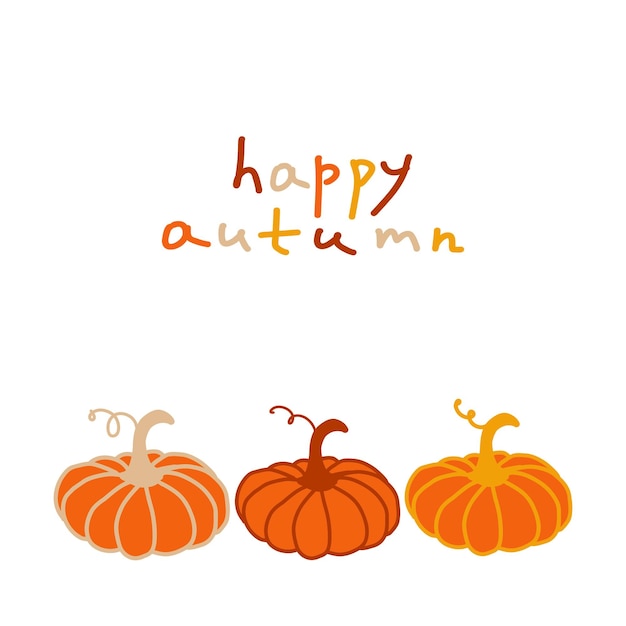 Las coloridas calabazas de otoño con un texto alegre que celebra la llegada de las estaciones de una manera simple y encantadora