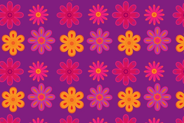 Vector coloridas flores abstractas hippie de patrones sin fisuras