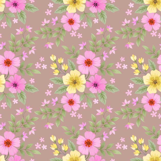 Coloridas flores dibujadas a mano con un patrón sin costuras Se pueden usar para papel tapiz textil de tela