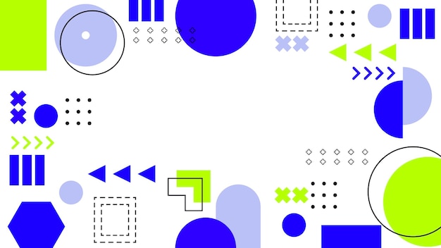 Coloridas formas abstractas Fondo con patrones geométricos de Memphis Ideal para fondos Proyectos de arte y conceptos de diseño moderno Presentación de bandera de portada