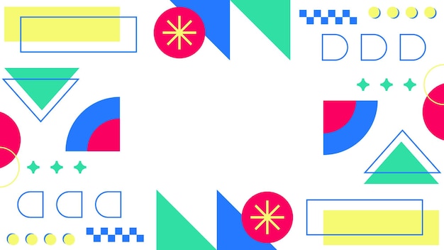 Coloridas formas abstractas Fondo con patrones geométricos de Memphis Ideal para fondos Proyectos de arte y conceptos de diseño moderno Presentación de bandera de portada