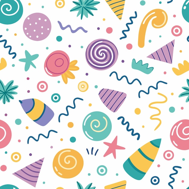 Coloridas formas abstractas Patrón de fondo perfecto para decoración de fiestas y diseños festivos