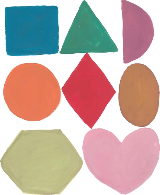 Las coloridas formas pintadas a mano