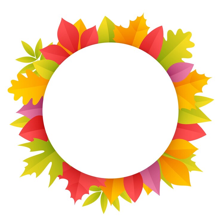 Vector coloridas hojas de otoño marco redondo