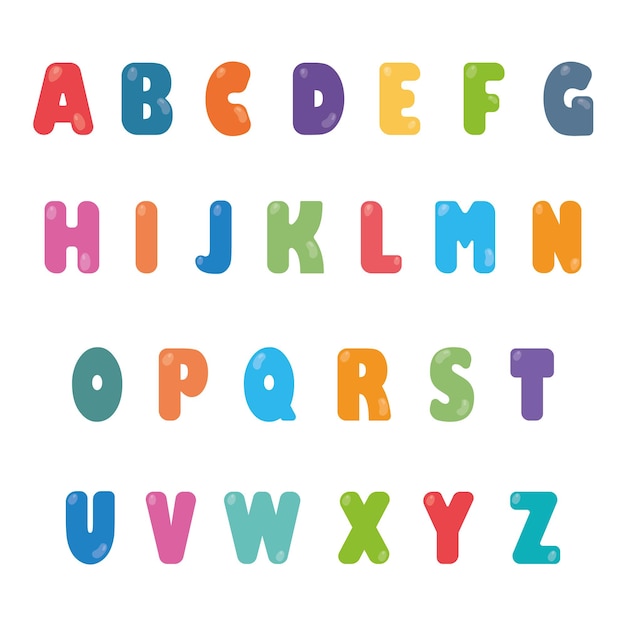 Las coloridas letras del alfabeto para la educación