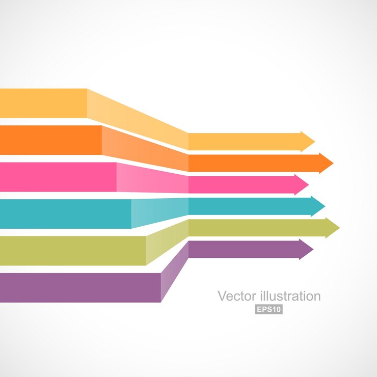 Vector coloridas líneas horizontales en perspectiva. fácil de cambiar de color