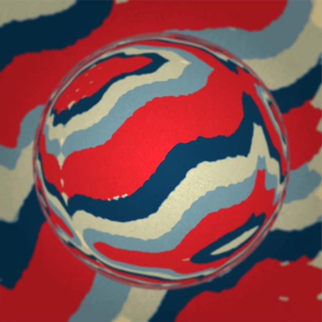 Colorido 3d bola esférica borrosa ilustración vectorial