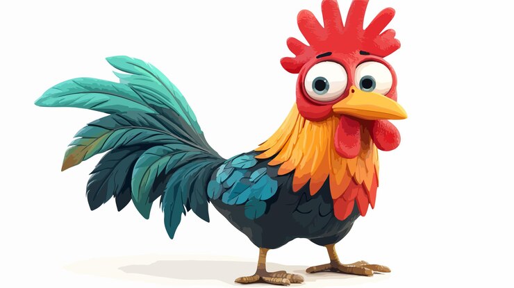 Vector el colorido y adorable gallo es un personaje animal lindo para un amplio uso.
