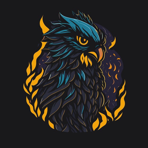 Vector colorido águila pegatina idea tatuaje diseño de camiseta