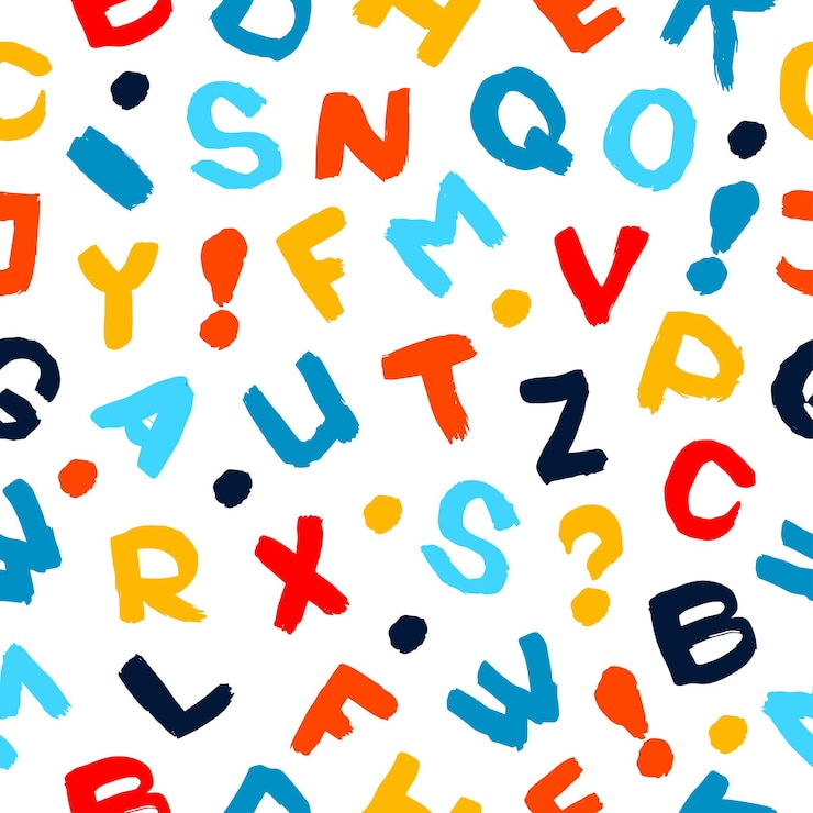 Vector colorido alfabeto inglés sin fisuras de fondo concepto de regreso a la escuela