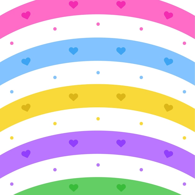 un colorido arco iris de fondo coloreado con un corazón de patrón arcoirís