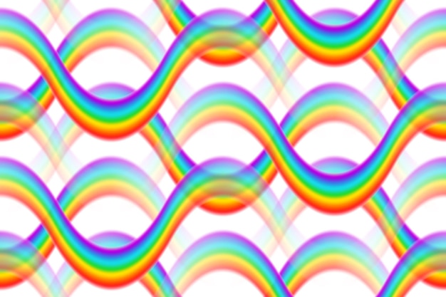 Colorido arco iris transparente vector de patrones sin fisuras Arco redondo de colores del espectro