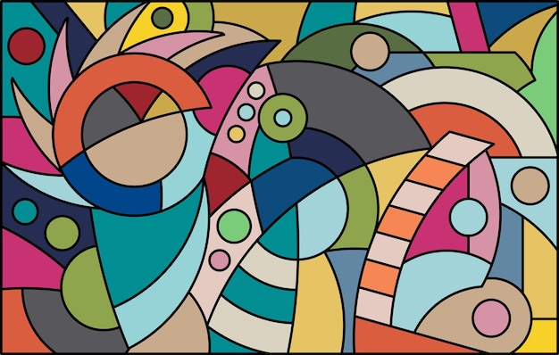 colorido arte abstracto para decoración de paredes