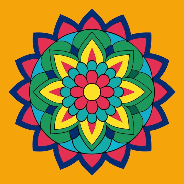 El colorido arte de las flores del mandala