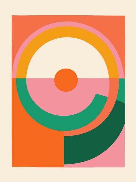 El colorido arte vectorial moderno de mediados de siglo