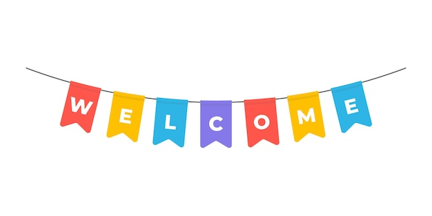 Colorido banner de bienvenida