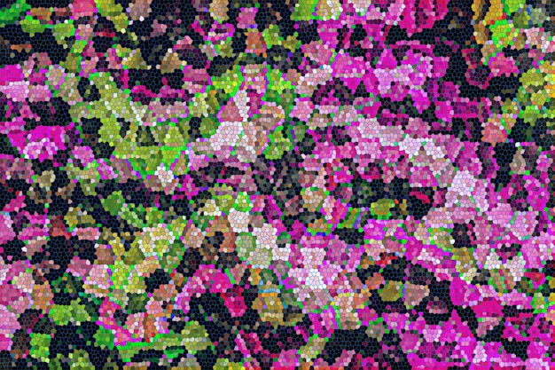 Vector colorido brillante mosaico futurista nebulosa brillante sobre fondo oscuro. textura cósmica brillante