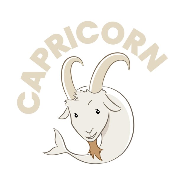 colorido, caricatura, de, capricornio, signo zodiacal