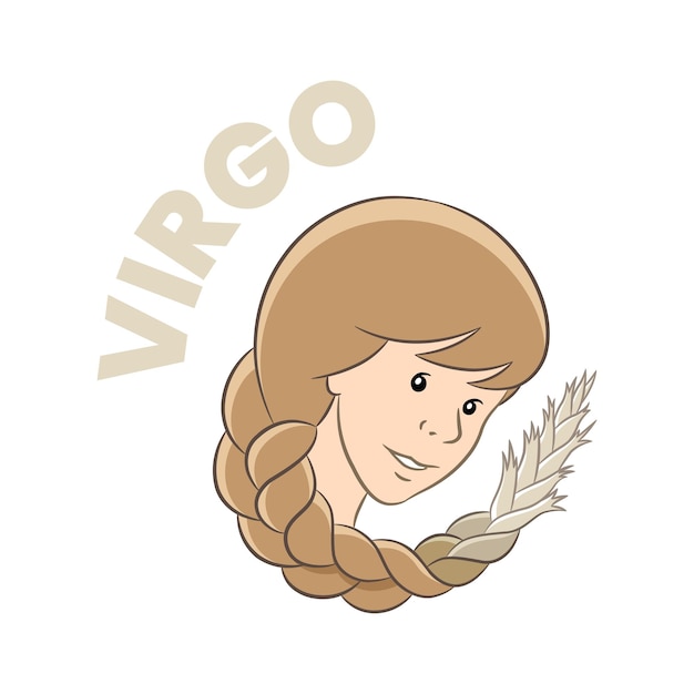colorido, caricatura, de, virgo, signo zodiacal