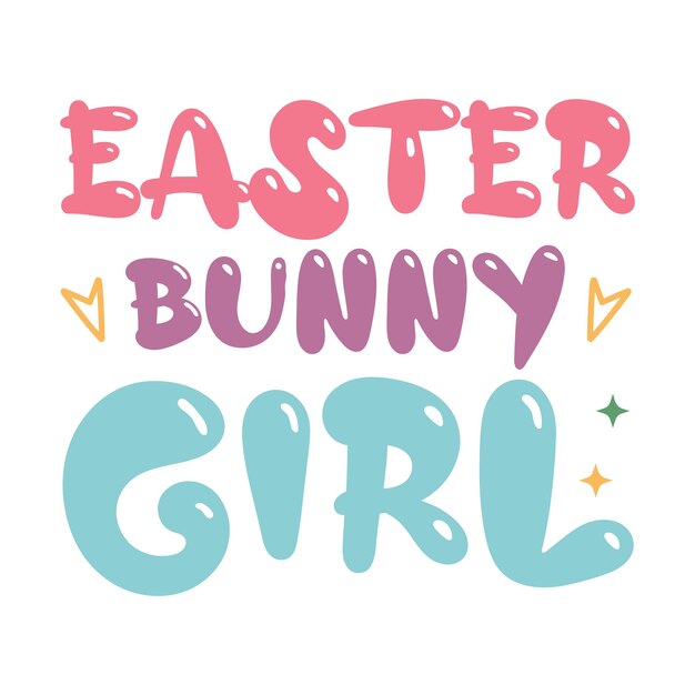 Un colorido cartel de conejita de pascua con la palabra pascua en él.