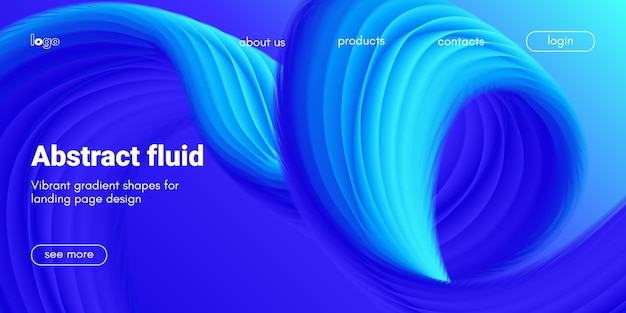Colorido cartel líquido futurista con forma curva.
