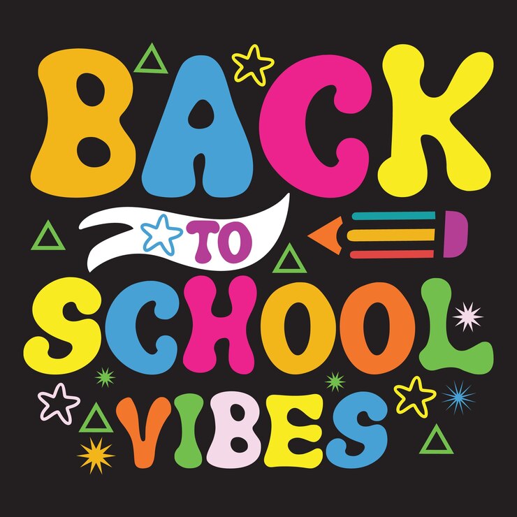 Un colorido cartel de vibraciones de regreso a la escuela.