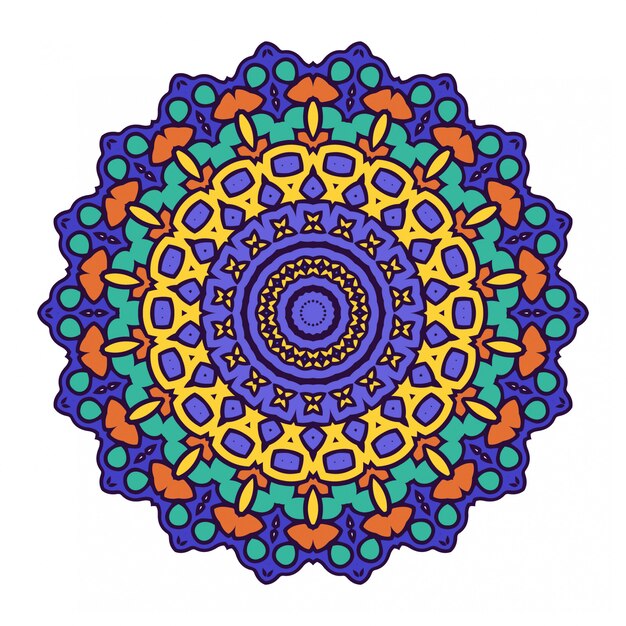 Colorido círculo abstracto redondo con estilo mandala