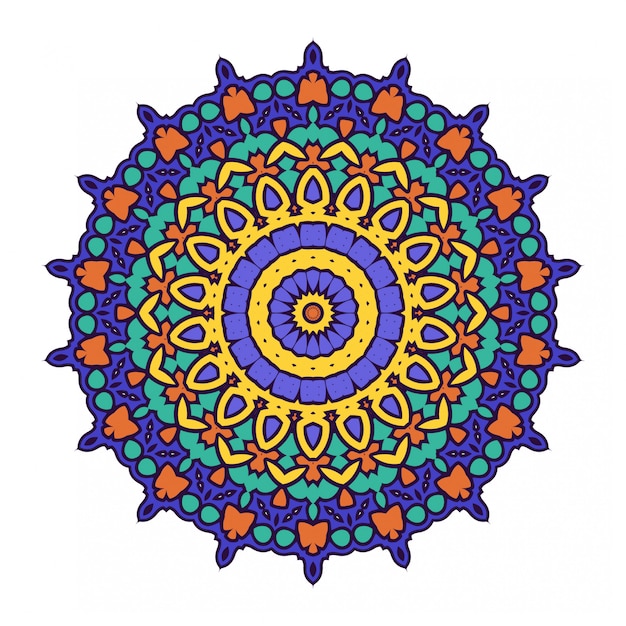 Colorido círculo abstracto redondo con estilo mandala